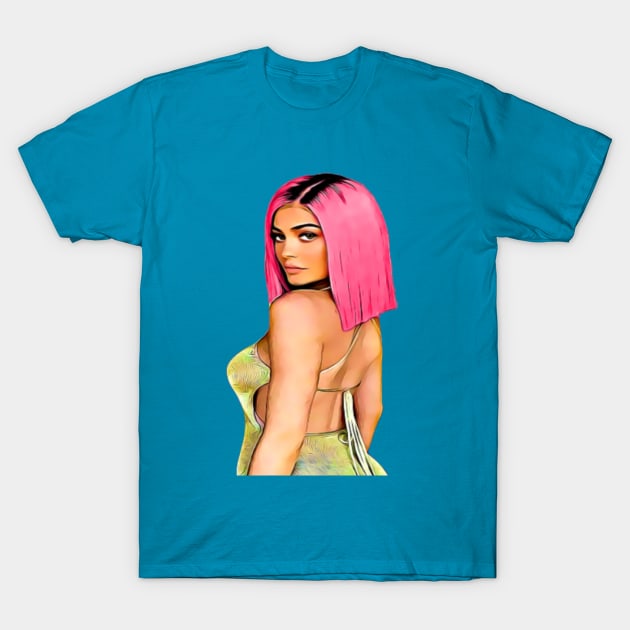 Kylie Jenner Kardashian Keeping Up Pop Lip T-Shirt by Lorri's Custom Art